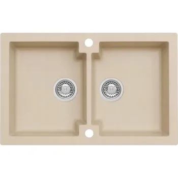Granitový dřez Dvoukomorový granitový dřez Moderno Annie béžový
