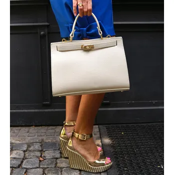 Kabelka MORANTI kabelka kufřík pravá kůže transparentní