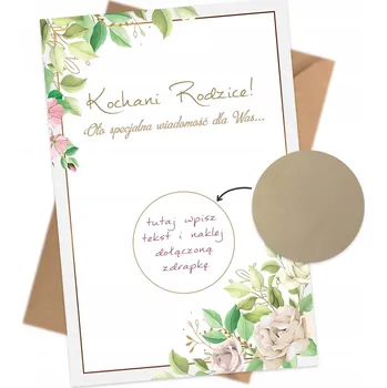 Obraz Kartička s vlastním textem pod stíracím losem – DIY dárek pro rodiče | + DÁREK