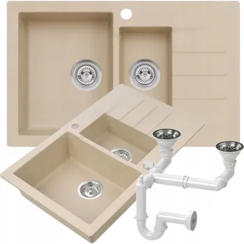 Granitový dřez Dřez granitový 1,5-komorový Zeus béžový