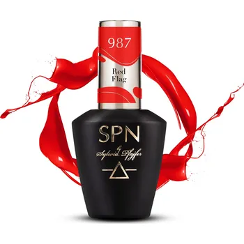 Lak na nehty Hybridní lak 987 Red Flag 8ml SPN Nails