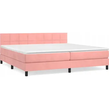 Postel Kontinentální postel s nastavitelným čelem, růžová, 203 x 200 x 78/88 cm