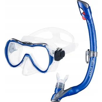 Potápěčská maska Potápěčská sada Aqua Speed Potápěčské Brýle ENZO + šnorchl EVO modrá