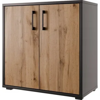 Komoda Skříňka NEJBY GIANNI PREMIUM typ 2, korpus: antracit, dvířka: dub wotan