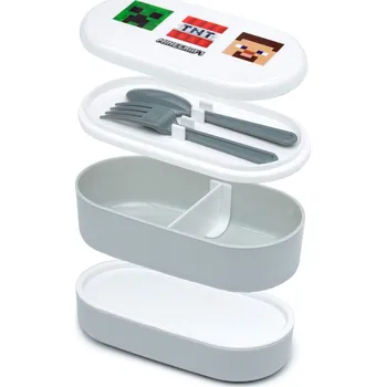Svačinový box Minecraft postavičky svačinový box 2v1 lunchbox