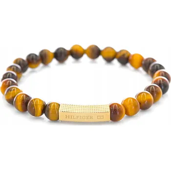 Náramek Pánský náramek TOMMY HILFIGER 2790582 KAMENY OCEL TYGŘÍ OKO CASUAL