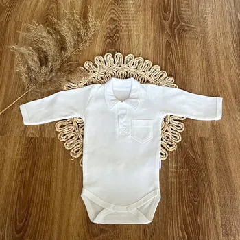 Kojenecký body Body Mamatti POLO s dlouhým rukávem, bílé, vel 74