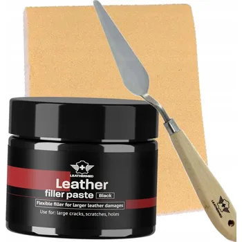 Černý tmel na kůži pro renovaci koženého čalounění 50 ml - výplň