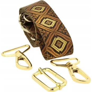 Kabelka Pásek na kabelku 40 mm ORNAMENT nastavitelný ZEPNIJ Zlato Kabelka Držák