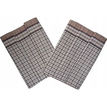 Utěrka Sleepwell Bambusové ručníky Malá kostka hnědé - 3 ks 50x70cm