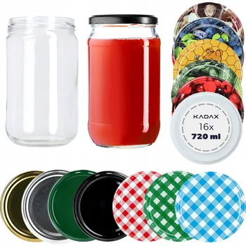 Sklenice 8x ZAVAŘOVACÍ SKLENICE 720ML NA MED A OKURKU SKLENICE ŠROUBOVACÍ VÍČKA