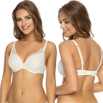 Podprsenka Vyztužená krajková podprsenka spacer pohodlná ecru Viania Leni 75B