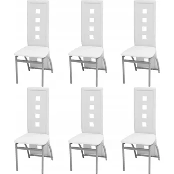 Jídelní židle Jídelní židle, 6 ks, bílé, umělá kůže
