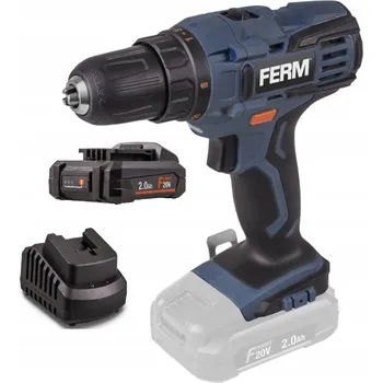 AKU ŠROUBOVÁK Akumulátorový FERM 20v 40nm Šroubovák-vrtačka +AKUMULÁTOR + Nabíječka