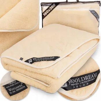 Prostěradlo Vlněná deka velká teplá přehoz australská merino vlna ecru 160x200