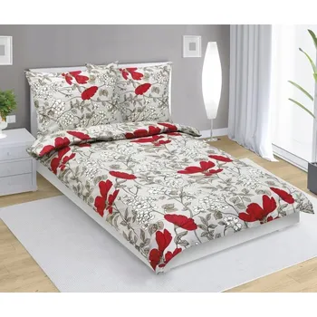 Povlečení Povlečení bavlněný šarlatový květ 140x200, 70x90 cm