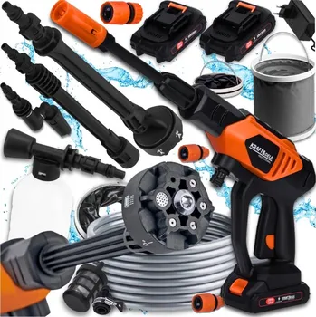 Vysokotlaký čistič MYJKA CIŚNIENIOWA AKUMULATOROWA 60 BAR 2X AKU 21V 4AH MULTIFUNKČNÍ TRYSKA