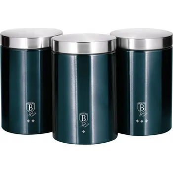 Dóza na potraviny SADA KUCHYŇSKÝCH DÓZ NA KÁVU, ČAJ A CUKR, OCELOVÉ, ELEGANTNÍ