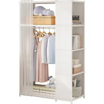 Šatní skříň SKŘÍŇ Modulární SKLÁDACÍ Věšák ŠATNA na OBLEČENÍ Kovová 163x45x89 Cm