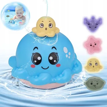 Hračka pro nejmenší HRAČKA DO VANY chobotnice s LED světly a vodním postřikem pro děti