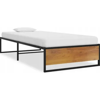 Postel Kovový rám postele černý 104 x 208 x 32,5 cm s roštem