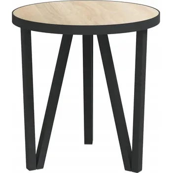 Konferenční stolek Konferenční stolek kulatý dub sonoma 35 x 34 cm MDF a ocel s práškovým nástřikem