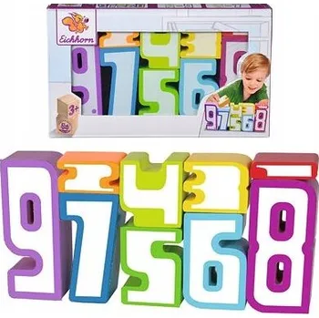 Dřevěná hračka Eichhorn Stavebnice pro stohování čísel