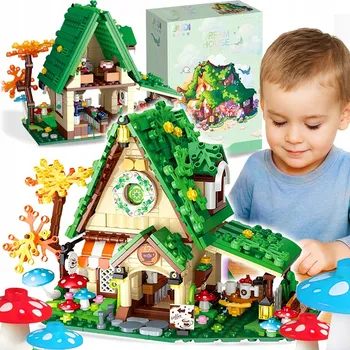 ostatní stavebnice STAVEBNICE LESNÍ CHATA - POHÁDKOVÁ KAVÁRNA MODEL 3D SET 546 DÍLŮ