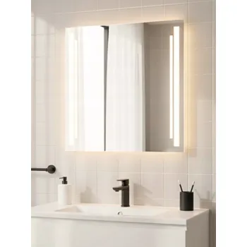 Zrcadlo Zrcadlo LED Susanna | 60x60 cm | Spínač na stěnu | 3 LED | Vyrobeno v PL