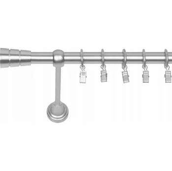 GARNÝŽ JEDNOŘADÁ 260 CM 19 MM CHROM MATNÝ VÁLEC BASIC TICHÁ KOLEČKA SE ŽABKAMI