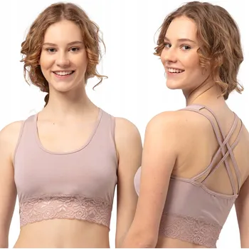 Podprsenka Key Dámská sportovní bambusová podprsenka béžová LBT 111 XL