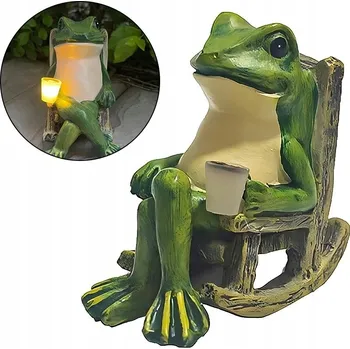Venkovní osvětlení SOLÁRNÍ ŽÁBA DO ZAHRADY - FIGURKA Z PRYSKYŘICE S AUTOMATICKÝM SVĚTLEM