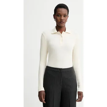 Bavlněné tričko s dlouhým rukávem Marc O'Polo 509205655001 béžová 08X, vel. S