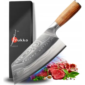 Kuchyňský nůž Tasak Uniwersalny Duży Japoński Styl Dřevěná rukojeť, velmi ostrý