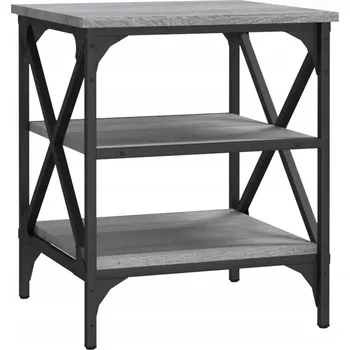 Konferenční stolek Industriální odkládací stolek, dřevěný dekor šedý dub sonoma, 40x42x50 cm