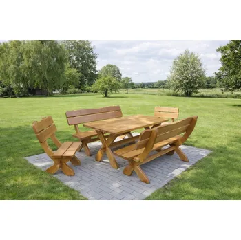 Zahradní sestava Zahradní sestava dub 160 cm - masiv smrk