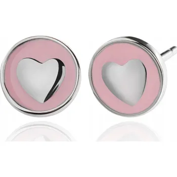 Náušnice STŘÍBRNÉ NÁUŠNICE PRO DÍVKU SRDÍČKA ŠROUBOVACÍ