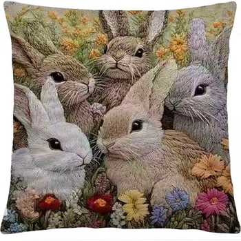 Polštář Velikonoční polštář EASTER RABBITS II. 40x40 cm Mybesthome Varianta: Povlak na polštář, 40x40 cm