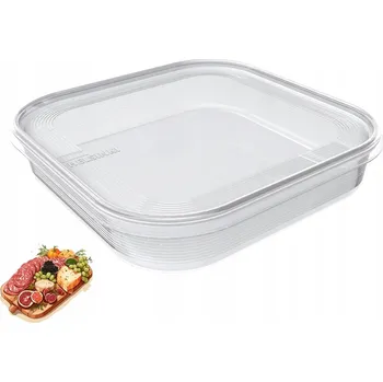 Dóza na potraviny Plast Team Helsinki 19x19x3,9 cm 0,9 l průhledný