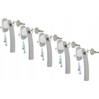 Okenní klika 5x OKENNÍ KLIKA S KLÍČEM BÍLÁ