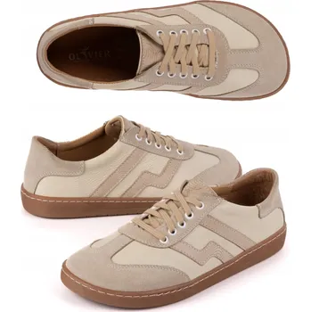 Dámské tenisky Dámské barefoot kožené boty Olivier Eliza béžové 42