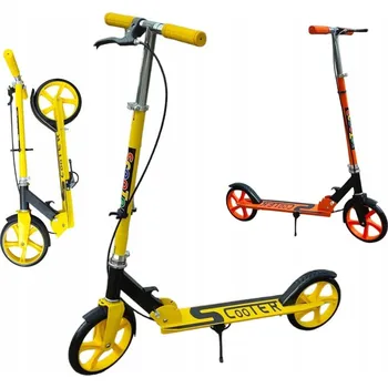 Koloběžka KOLOBĚŽKA VELKÁ KOLA 20 cm PRO DĚTI I DOSPĚLÉ SKLÁDACÍ RUČNÍ BRZDA