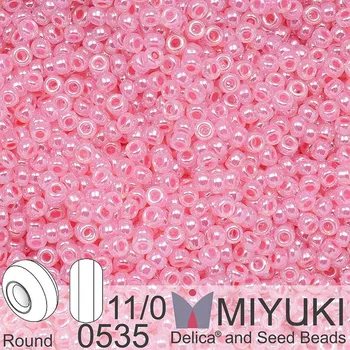 Korálek Korálky Miyuki Round 11/0. Barva 0535 Carnation Pink Ceylon. Balení 5g.