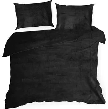 Povlečení SADA POVLEČENÍ FLANO 2 220 X 200 CM ČERNÁ