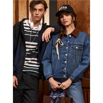 Dámská bunda Sinsay - Džínová bunda - modrá - 808FI-55J - 808FI-55J-M