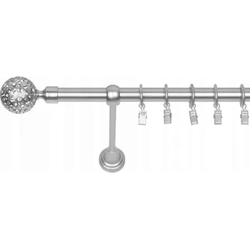 GARNÝŽ JEDNOŘADÁ 200 CM 19 MM CHROM MATNÝ MOON TICHÉ KROUŽKY SE ŽABKAMI