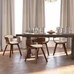 Jídelní židle 4 ks, krémové, ohýbané dřevo a umělá kůže