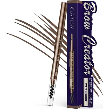 Tužka na obočí CLARESA Brow Creator Pomáda na obočí v tužce 02 STŘEDNĚ HNĚDÁ, 0,17g