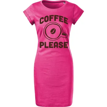 Dámské šaty Bavlněné letní šaty Coffee please Velikost: S, Barva: Purpurová