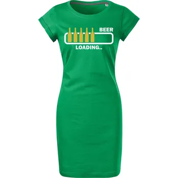 Dámské šaty Bavlněné letní šaty Beer loading Velikost: S, Barva: Středně zelená